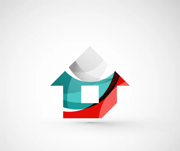 Abstraktní geometrická firemní logo domů, dům, budova — Stockový vektor
