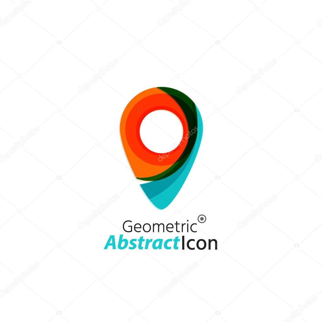 Abstract geometric business corporate emblem - map tag. Logo icon design for travel or any other idea