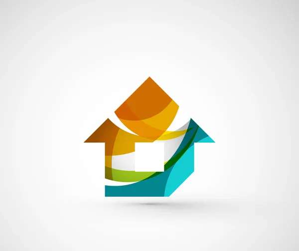 Logo astratto dell'azienda geometrica casa, casa, edificio — Vettoriale Stock