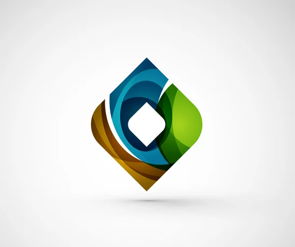 Logotipo de la empresa geométrica abstracta cuadrado, rombo — Archivo Imágenes Vectoriales