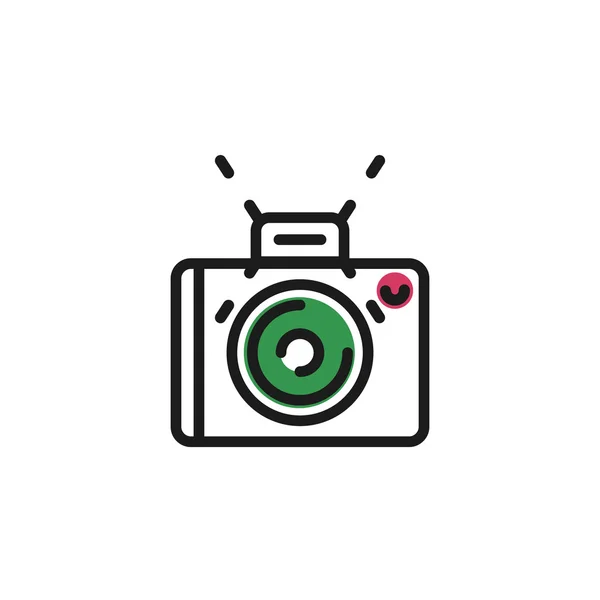 Color line icon for flat design. Camera, photo — Stock Vector