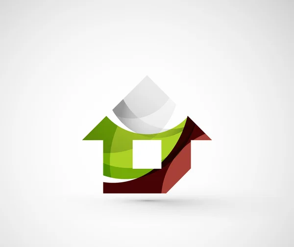 Αφηρημένο γεωμετρικά λογότυπο σπίτι, σπίτι, κτίριο — Διανυσματικό Αρχείο