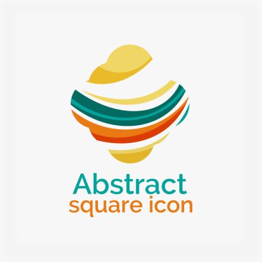 Temiz zarif daire şeklinde soyut geometrik logo. Herhangi bir fikir için evrensel