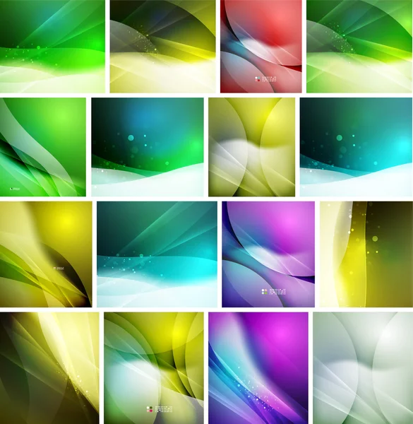 Set of beautiful blurred abstract backgrounds — Stock Vector