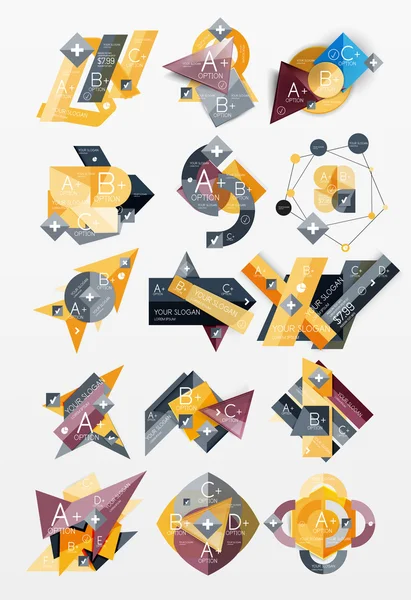 Papier afbeeldingen infographic web lay-outs — Stockvector