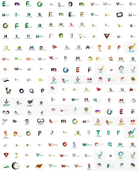 Mega conjunto de logotipos de letras — Vector de stock