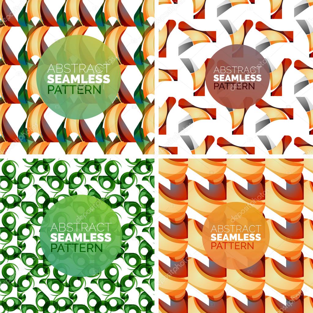 Vector set of colorful seamless geometric patterns. Modern stylish abstract textures