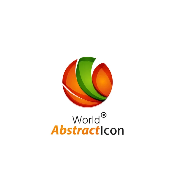 Emblema corporativo de negocio geométrico abstracto - globo, mundo, círculo — Vector de stock