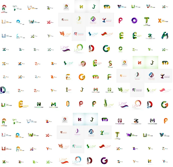 Mega serie di lettere loghi — Vettoriale Stock