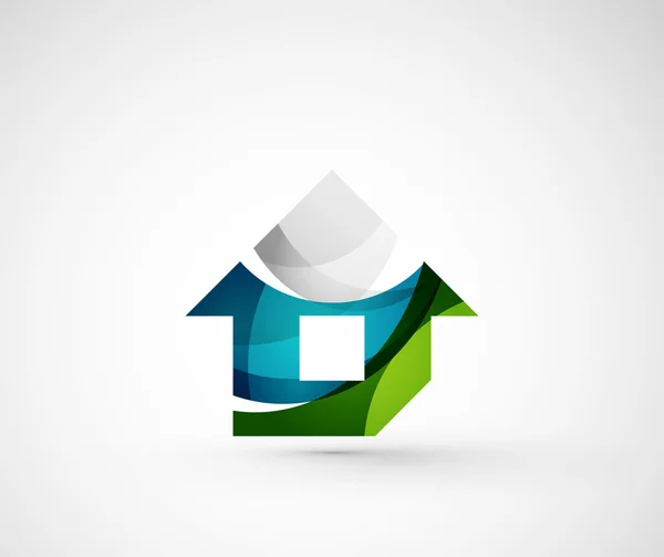 Abstraktní geometrická firemní logo domů, dům, budova — Stockový vektor