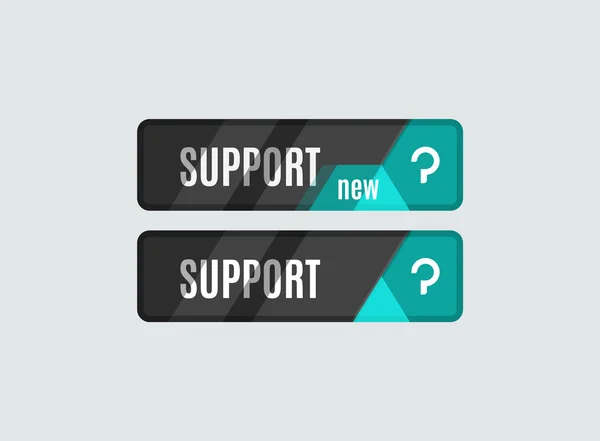 Bouton de support, design futuriste hi-tech UI — Image vectorielle