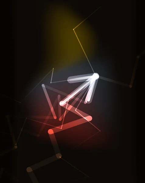 Glowing arrow in dark space — Stock Vector