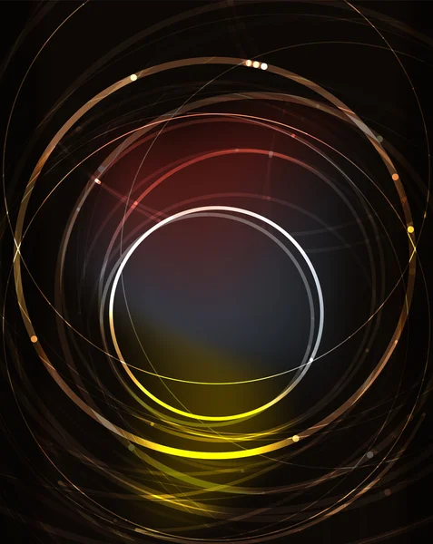 Hehkuva ympyrä pimeässä tilassa — vektorikuva