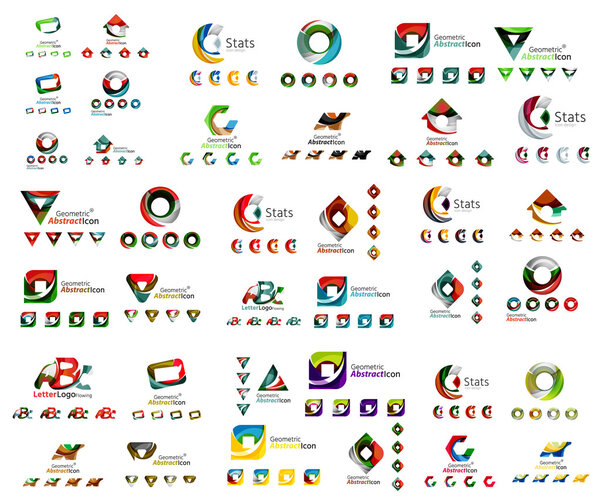 Universal set of abstract logos. Business, app, web design symbol template