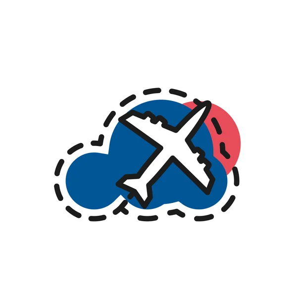 Color line icon for flat design. Airplane, flight — Διανυσματικό Αρχείο