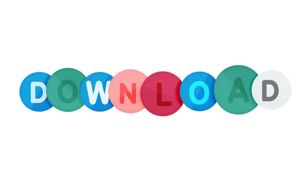 Botão de download feito de círculos brilhantes — Vetor de Stock
