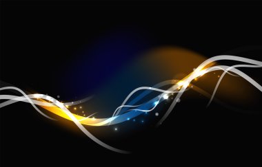 Dalgalar ve yıldızlarda karanlık alan akan parlayan