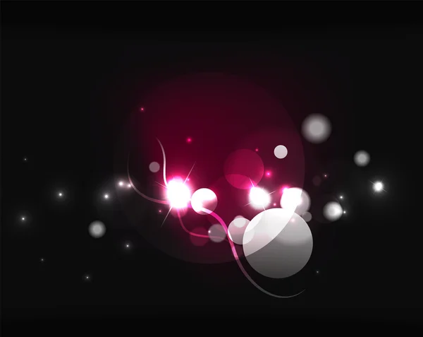 輝く光沢のある泡と暗い宇宙の星たち — ストックベクタ