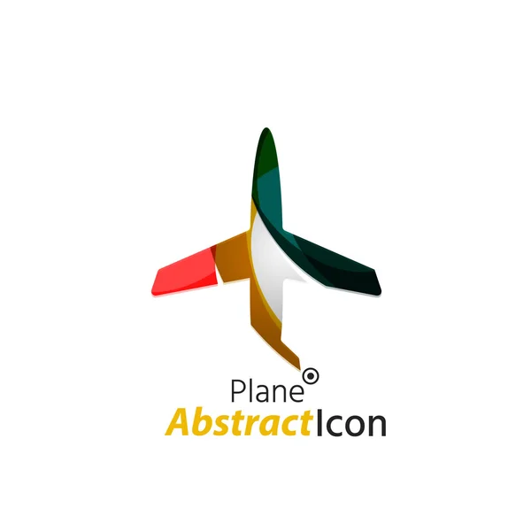 Emblema corporativo de negocio geométrico abstracto - avión — Archivo Imágenes Vectoriales