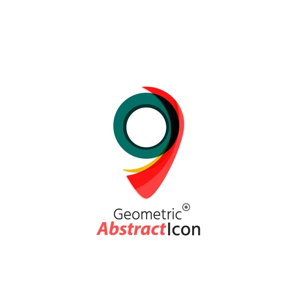 Emblema corporativo de negocio geométrico abstracto - etiqueta de mapa — Vector de stock