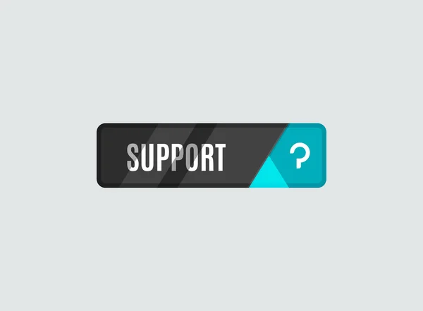 Support button, futuristic hi-tech UI design — Stock Vector