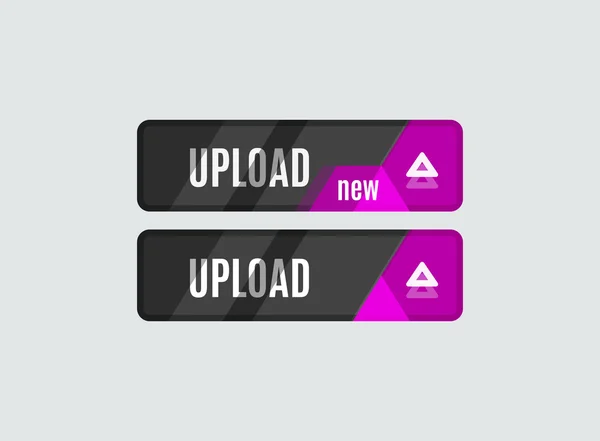ボタン、未来的なハイテク Ui デザインをアップロードします。 — ストックベクタ