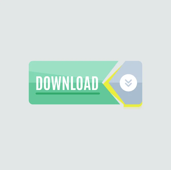 Kleurrijke downloadknop web. — Stockvector