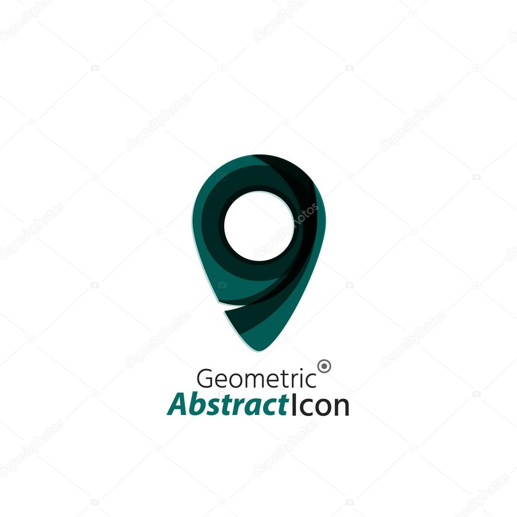 Abstract geometric business corporate emblem - map tag. Logo icon design for travel or any other idea