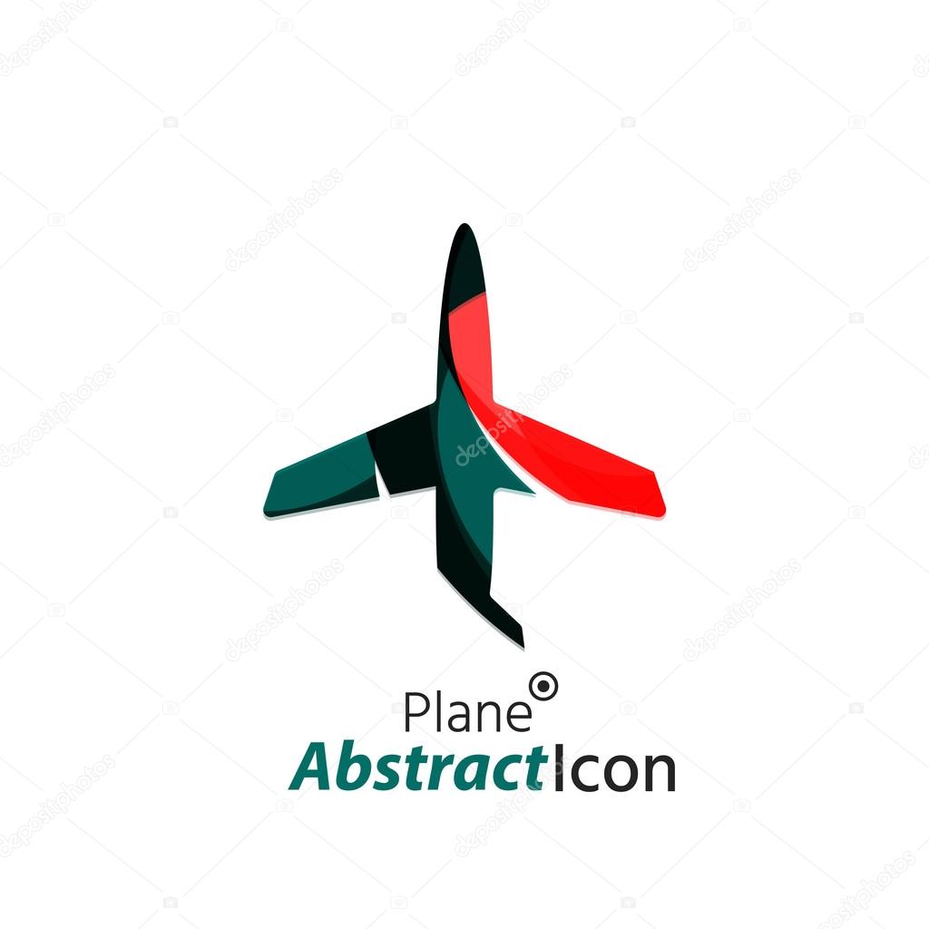 Abstract geometric business corporate emblem - airplane