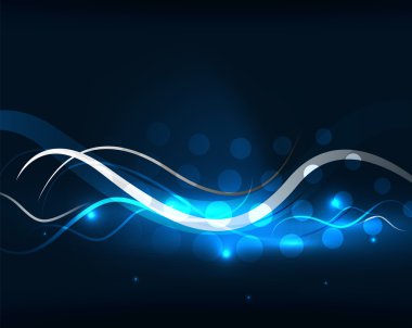 karanlık uzayda mavi dalga