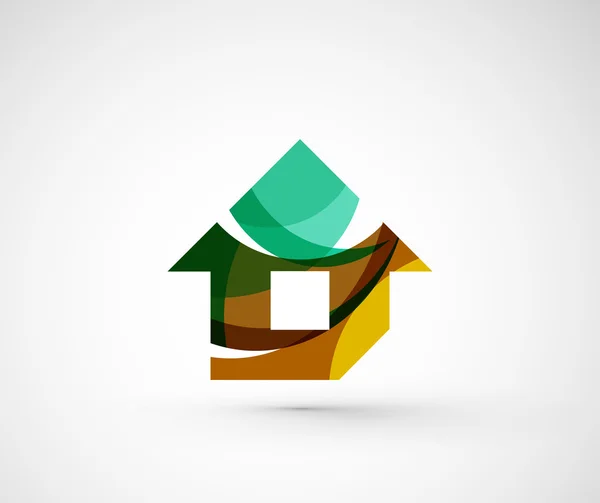 Αφηρημένα και γεωμετρικά εταιρεία λογότυπο σπίτι, — Διανυσματικό Αρχείο