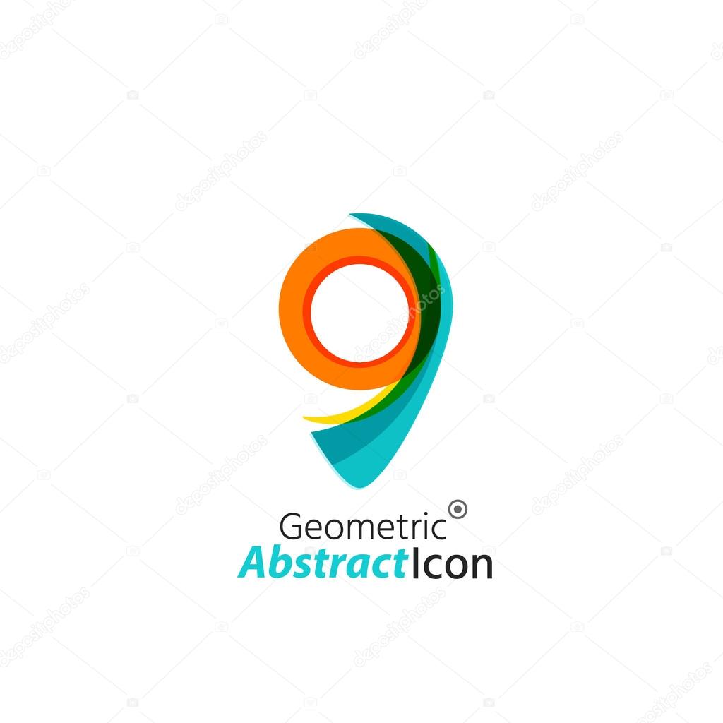 Abstract geometric business corporate emblem - map tag. Logo icon design for travel or any other idea