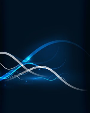 karanlık uzayda mavi dalga