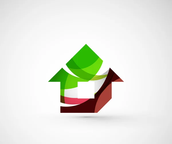 Abstrato logotipo da empresa geométrica casa , — Vetor de Stock