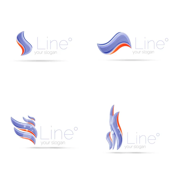 Logo astratto della linea d'onda — Vettoriale Stock