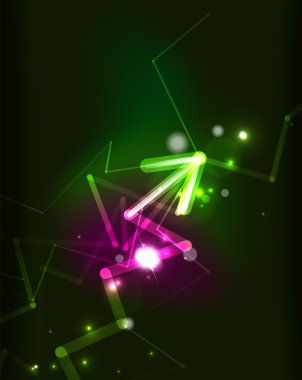 karanlık uzayda parlayan ok