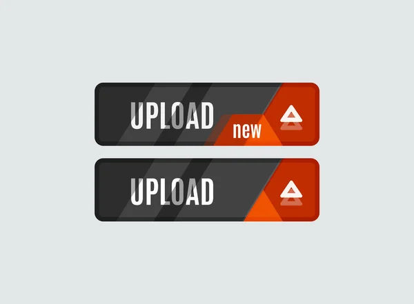 Upload button, futuristic hi-tech UI design — Stock Vector
