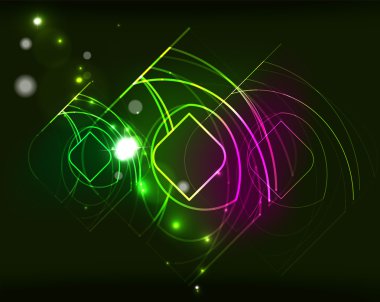 karanlık uzayda parlayan öğeleri