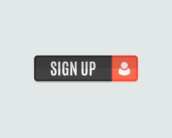 Sign up web button, rectangle flat design — Wektor stockowy