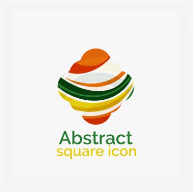 Temiz zarif daire şeklinde soyut geometrik logo. Herhangi bir fikir için evrensel