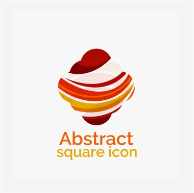 Temiz zarif daire şeklinde soyut geometrik logo. Herhangi bir fikir için evrensel