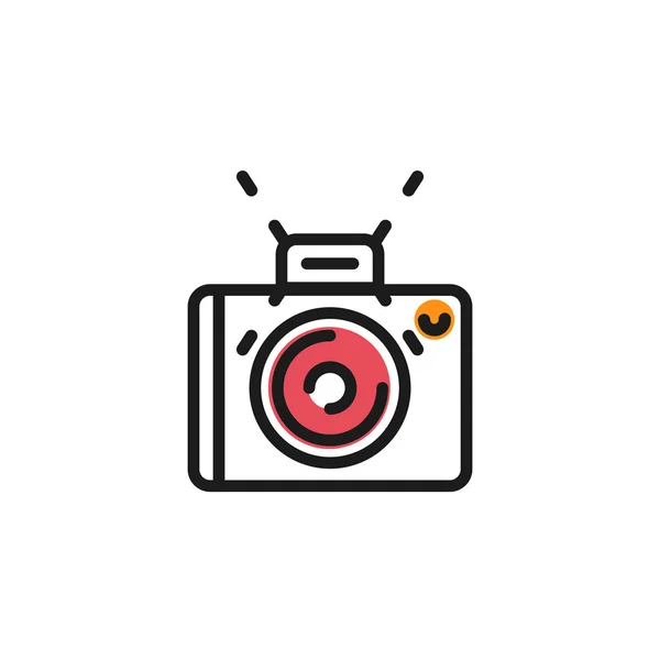 Color line icon for flat design. Camera, photo — Stock Vector