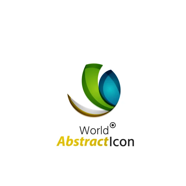 Emblema corporativo de negocio geométrico abstracto - globo, mundo, círculo — Vector de stock