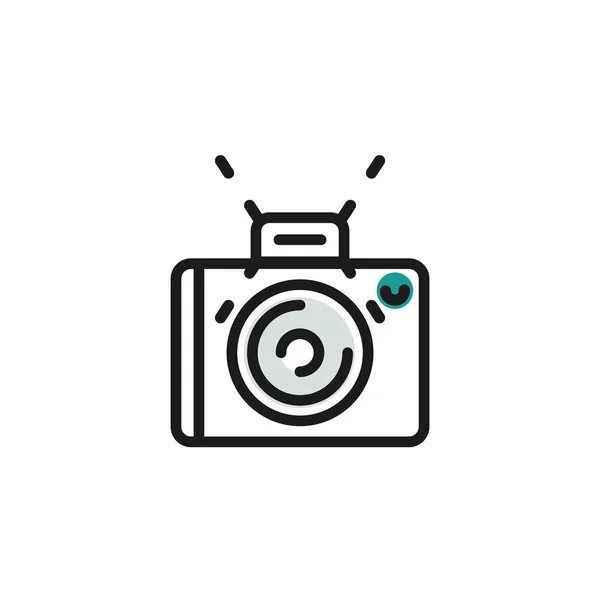 Color line icon for flat design. Camera, photo — Stockvector