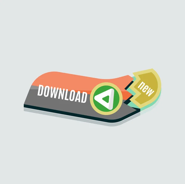 Colorful download web button. Modern flat design. — Stock Vector