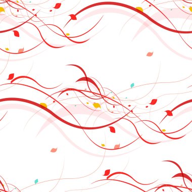 çiçek seamless modeli. yaprakları, çevre doğa arka plan ile soyut dalgalar