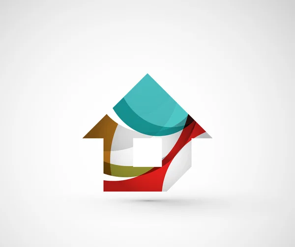 Αφηρημένο γεωμετρικά λογότυπο σπίτι, σπίτι, κτίριο — Διανυσματικό Αρχείο