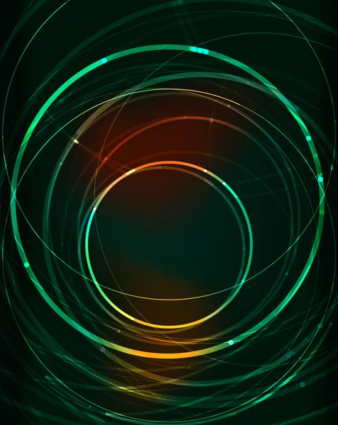 Glowing circle in dark space — Stock Vector