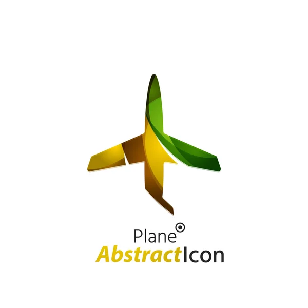 Emblema corporativo de negocio geométrico abstracto - avión — Vector de stock