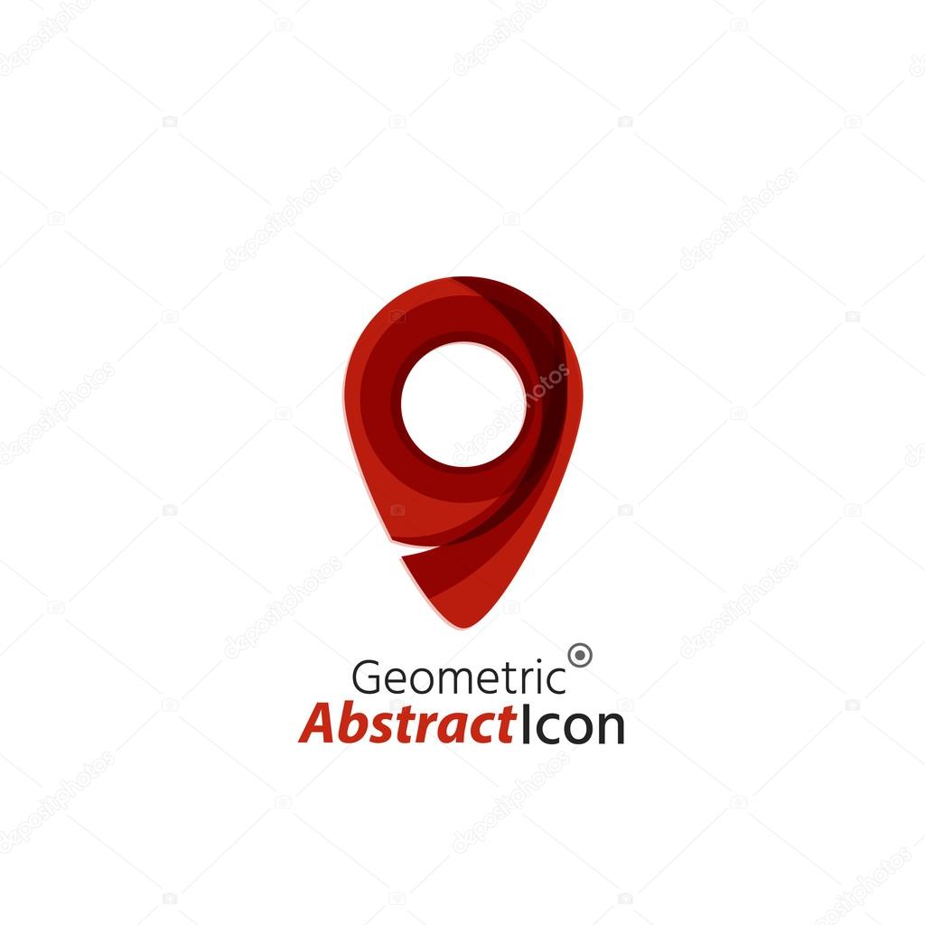 Abstract geometric business corporate emblem - map tag. Logo icon design for travel or any other idea